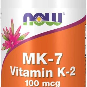 NOW Supplements, MK-7 Vitamin K-2 100 mcg, Cardiovascular Support*, Supports Bone Health*, 120 Veg Capsules
