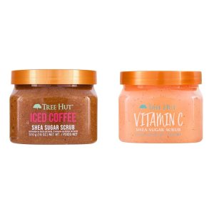 Tree Hut Sugar Scrubs – Iced Coffee & Vitamin C Exfoliating Body Scrubs, 18 oz Each