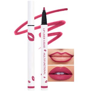 Kaely Pink Matte Lip Tint Stain Marker Pen,2in1 Liquid Lipstick & Lip Liner Pencil,Long Lasting Waterproof 24 Hour Lip gloss for Women,tinta para labios labiales mate 24 horas originales,02