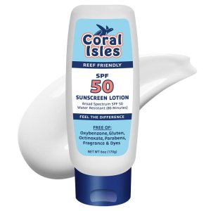 Sunscreen SPF 50 | Hawaii Compliant as Reef Safe | Octinoxate & Oxybenzone Free | Broad Spectrum UVA/UVB Protection | Water Resistant 80 Min. | Fragrance Free | 6 Fl Oz Lotion