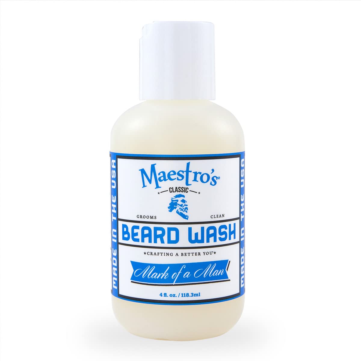 Maestro’s Classic BEARD WASH | Anti-Itch, Deep Cleaning, Non-Drying, Fully Hydrating Gentle Cleanser For All Beard Types & Lengths- Mark of a Man Blend, 4 Ounce Maestro’s Classic BEARD WASH | Anti-Itch, Deep Cleaning, Non-Drying, Fully Hydrating Gentle Cleanser For All Beard Types & Lengths- Mark of a Man Blend, 4 Ounce