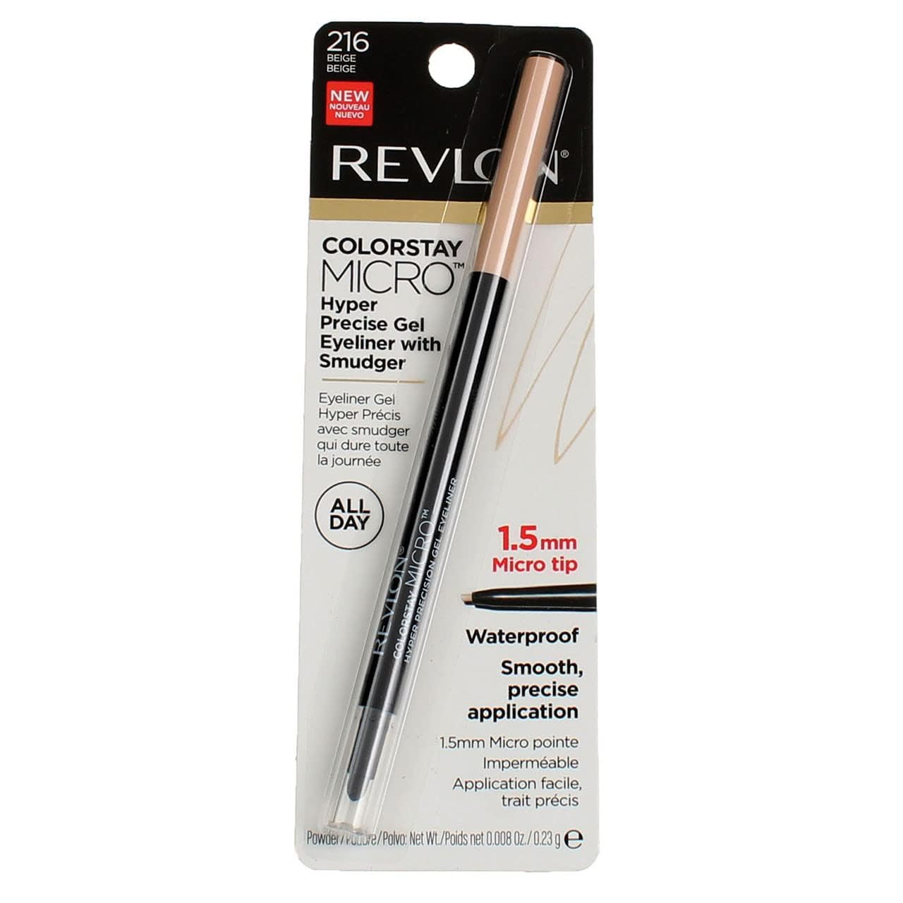 Revlon Colorstay Micro hyper Precision Gel Eyeliner, Waterproof, Long wearing, 0.009 oz, beige Revlon Colorstay Micro hyper Precision Gel Eyeliner, Waterproof, Long wearing, 0.009 oz, beige