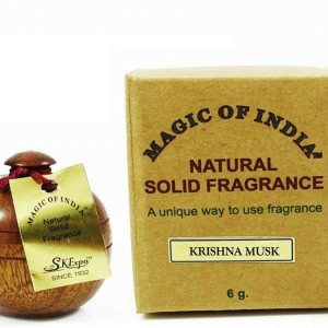 RSGM 6gm Natural Krishna Musk Solid Perfume in Wooden Jar for Men/Women, 0.21 Ounce (Pack of 1)