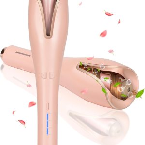 Automatic Curling Iron,Specialty Auto Hair Curler, with 4 Temperature Displays,Fast Heating,Anti-Scald,Anti-Knotting,Automatic Shut-Off, Dual Voltage, Automatic Curling Iron for Hair Styling