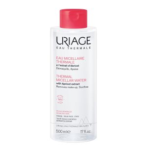 Uriage Thermal Micellar Water for Sensitive Skin 17 fl.oz. | Oil- free Cleansing Care – Gentle Makeup Remover, Suitable for Sensitive Skin | Removes Excess of Dirt and Makeup While Soothing the Skin