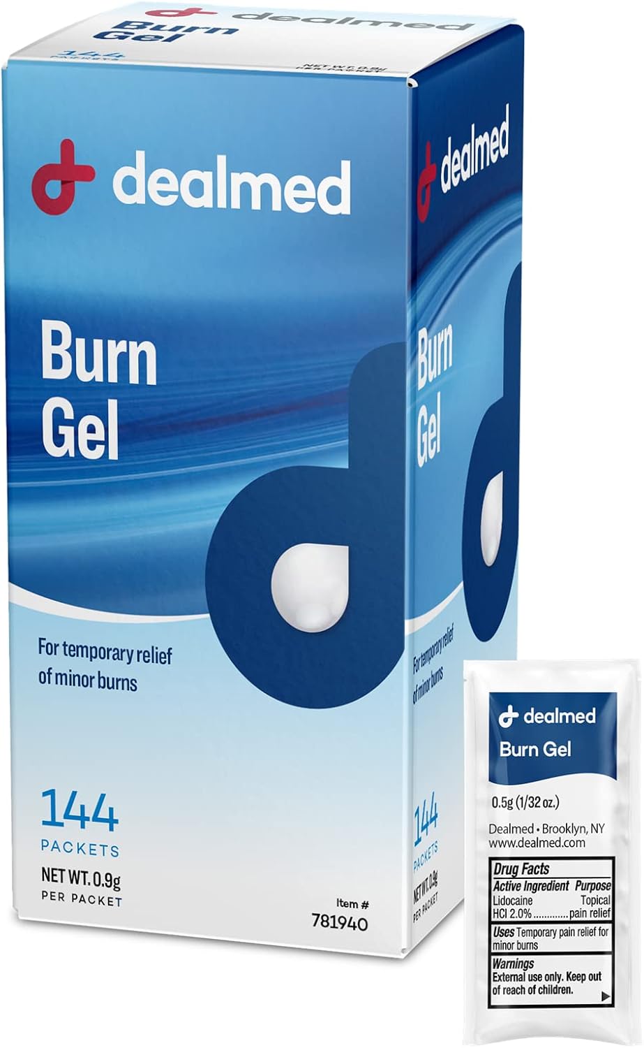 Dealmed First Aid Burn Gel – Made in the USA, First Aid Gel for Temporary Relief of Minor Burns, Cuts, and Scrapes, 144 Packets/Box (.5g) – Pack of 1 Dealmed First Aid Burn Gel – Made in the USA, First Aid Gel for Temporary Relief of Minor Burns, Cuts, and Scrapes, 144 Packets/Box (.5g) – Pack of 1