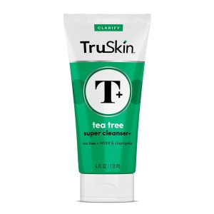 TruSkin Tea Tree Super Cleanser – Acne Face Wash with Tea Tree Oil, Aloe Vera, Chamomile & MSM – Facial Cleanser Deeply Cleanses to Target Impurities and Excess Oil for Calm, Fresh Skin, 4 fl oz