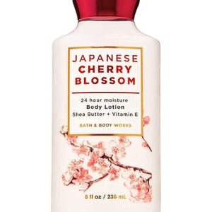 Bath and Body Japanese Cherry Blossom 24 Hour Moisture Super Smooth Body Lotion with Shea Butter, Coconut Oil and Vitamin E 8 fl oz / 236 mL