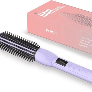 Hair Curling Brush, 60 Minutes Auto Safety Shut Off, Cool Touch Bristles, 11 Temperature Adjustable Heated Curling Brush,1 inch Brush Curling Irons with Anti-Scald Bristles
