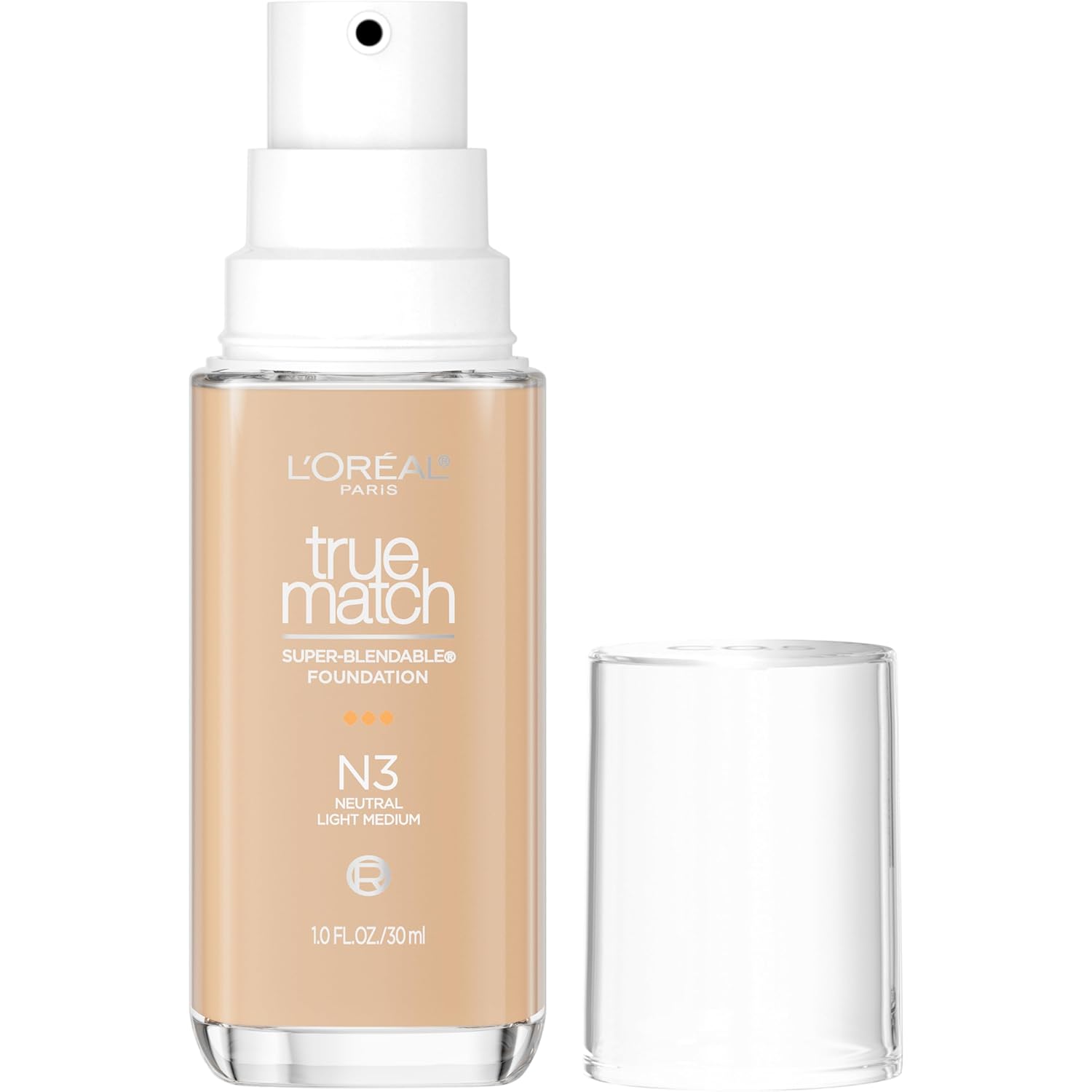 L’Oreal Paris True Match Super-Blendable Foundation, Medium Coverage Liquid Foundation Makeup, N3, Light Medium, 1 Fl Oz L’Oreal Paris True Match Super-Blendable Foundation, Medium Coverage Liquid Foundation Makeup, N3, Light Medium, 1 Fl Oz