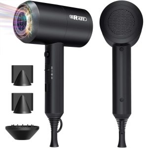 SHRATE Ionic Hair Dryer, Professional Salon Negative Ions Blow Dryer, Powerful 1800W for Fast Drying, 3 Heating/ 2 Speed, Cool Button, Damage Free Hair with Constant Temperature, Low Noise, Black