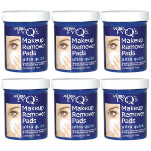 Andrea Eye Q’s Ultra Quick Eye Makeup Remover Pads, 65-Count (Pack of 6)