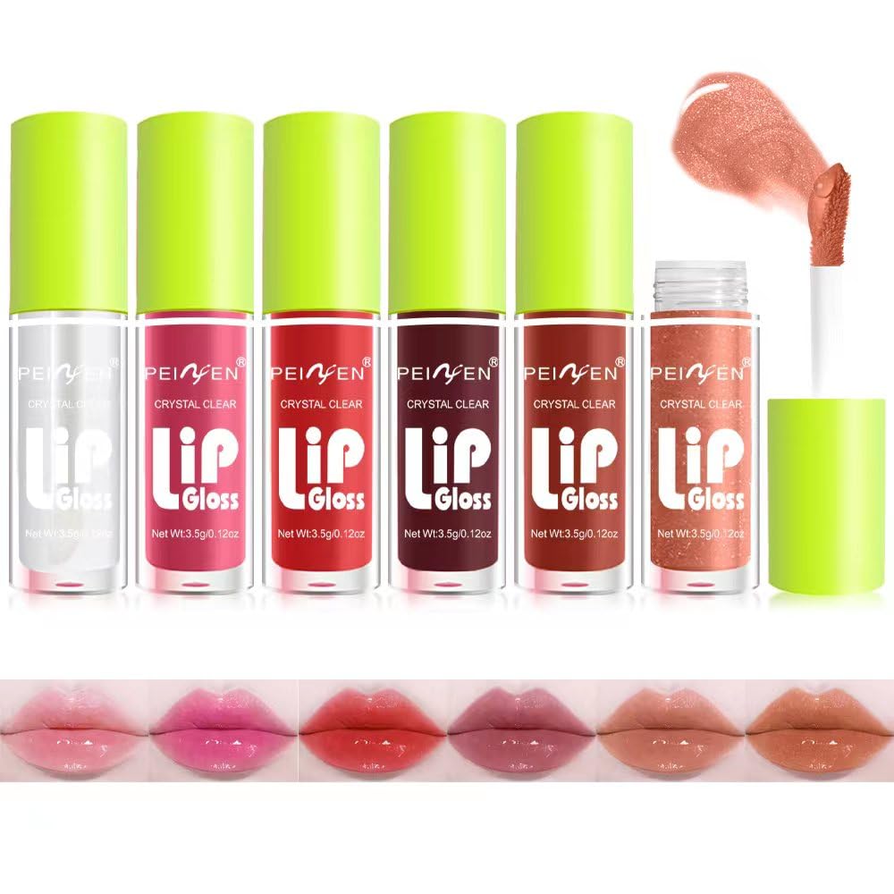 6 Color Lip Oil Lip Glaze, Women’s Luminous Lip Gloss and Clear Lip Gloss,Shiny Transparent Tinted Plumping Lip Oil, Long Lasting Moisturizing and Hydrating Lip Makeup 6 Color Lip Oil Lip Glaze, Women’s Luminous Lip Gloss and Clear Lip Gloss,Shiny Transparent Tinted Plumping Lip Oil, Long Lasting Moisturizing and Hydrating Lip Makeup