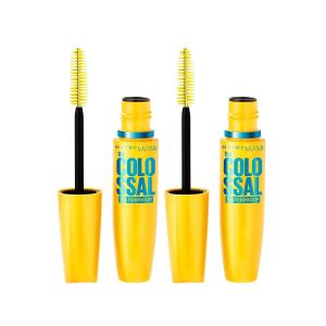 Maybelline Volum’ Express The Colossal Waterproof Mascara Makeup, Volumizing No Clump Mascara, Glam Black, 0.31 Fl Oz (Pack of 2)