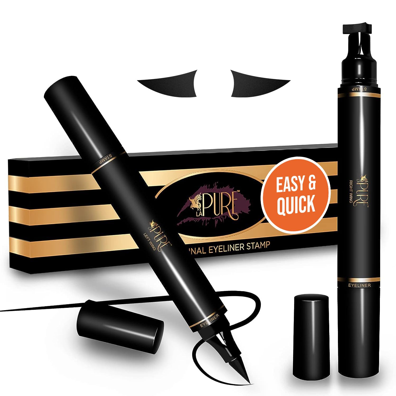 Waterproof Liquid Eyeliner Stamp Winged Eyeliner Tool 2x Cat Eye Winged Eyeliner Stamp & Fine Tipped Pen Eyeliner Stencil Smudge Proof Black Eye Liner Tiktok Trend Items Wing Stamp -Black 10mm Waterproof Liquid Eyeliner Stamp Winged Eyeliner Tool 2x Cat Eye Winged Eyeliner Stamp & Fine Tipped Pen Eyeliner Stencil Smudge Proof Black Eye Liner Tiktok Trend Items Wing Stamp -Black 10mm