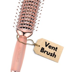 Professional Vented Hair Brush for Blow Drying – Easy Detangling Hairbrush for Women for Fine, Thick, Curly Hair with Non-Slip Gel Handle – Static Free Vent Hair Brushes for Faster Drying