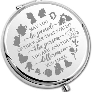 PLITI Beauty Beast Gift Belle Fan Gift May You Be Proud of The Work That You Do Princess Belle Compact Mirror (Be Proud Beauty CM)