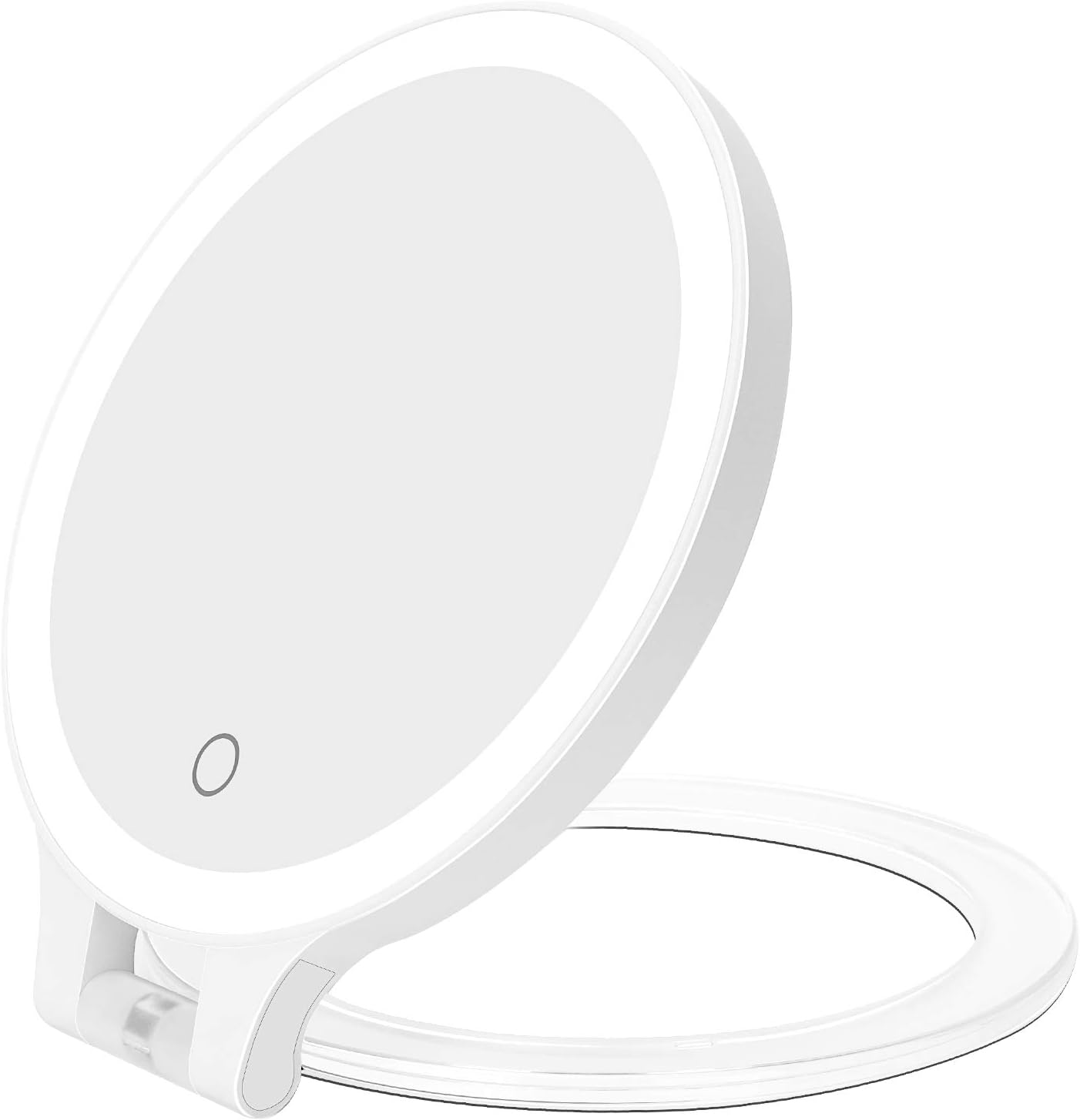 deweisn Magnifying Mirror 10X/1X,Double Sided Tabletop Mirror with Adjustable Folding Handle, Cosmetic Mirror with Lights for Makeup Travel,3 Colors Light deweisn Magnifying Mirror 10X/1X,Double Sided Tabletop Mirror with Adjustable Folding Handle, Cosmetic Mirror with Lights for Makeup Travel,3 Colors Light