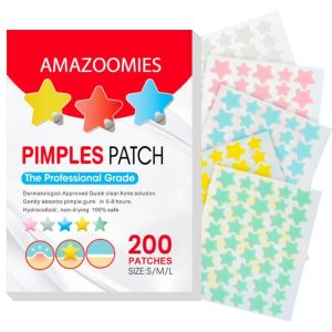 Pimple Patches for Face, Hydrocolloid Acne Patch for Covering Zits and Blemishes with Tea Tree Oil, Spot Stickers for all Types of Face and Skin, 3 Sizes(10mm, 12mm & 14mm) 200 Count