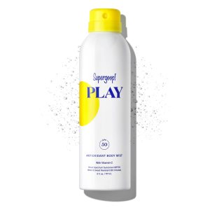Supergoop! PLAY Antioxidant Body Mist w/ Vitamin C, 6 fl oz – SPF 50 PA++++ Broad Spectrum Sunscreen – Body Spray for Sensitive Skin – Clean Ingredients – Great for Active Days