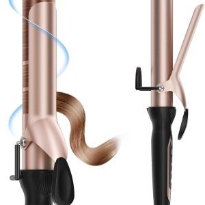 Curling Iron for Salon & Home, 1.25 Inch Instant Heat Curling Wand for Long Hair, Clipped Large Barrel(7.3 in), Professional 1 1/4 (32mm) in Hair Curlers up to 446°F, Dual Voltage Travel Waving Tool