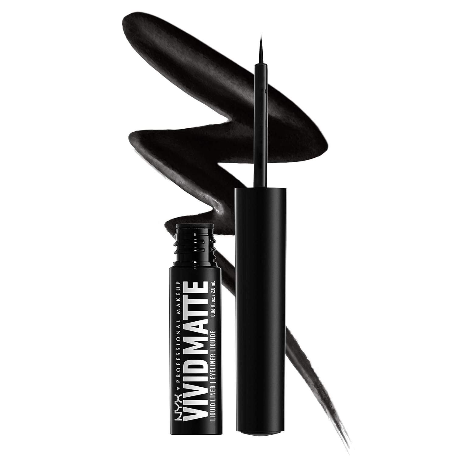 NYX PROFESSIONAL MAKEUP Vivid Matte Liquid Liner, Smear-Resistant Eyeliner with Precise Tip – Black NYX PROFESSIONAL MAKEUP Vivid Matte Liquid Liner, Smear-Resistant Eyeliner with Precise Tip – Black