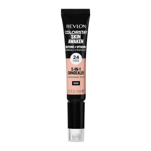Revlon ColorStay Skin Awaken 5-in-1 Concealer, Lightweight, Creamy Longlasting Face Makeup with Caffeine & Vitamin C, For Imperfections, Dark Circles & Redness, 002 Universal Brightener, 0.27 fl oz