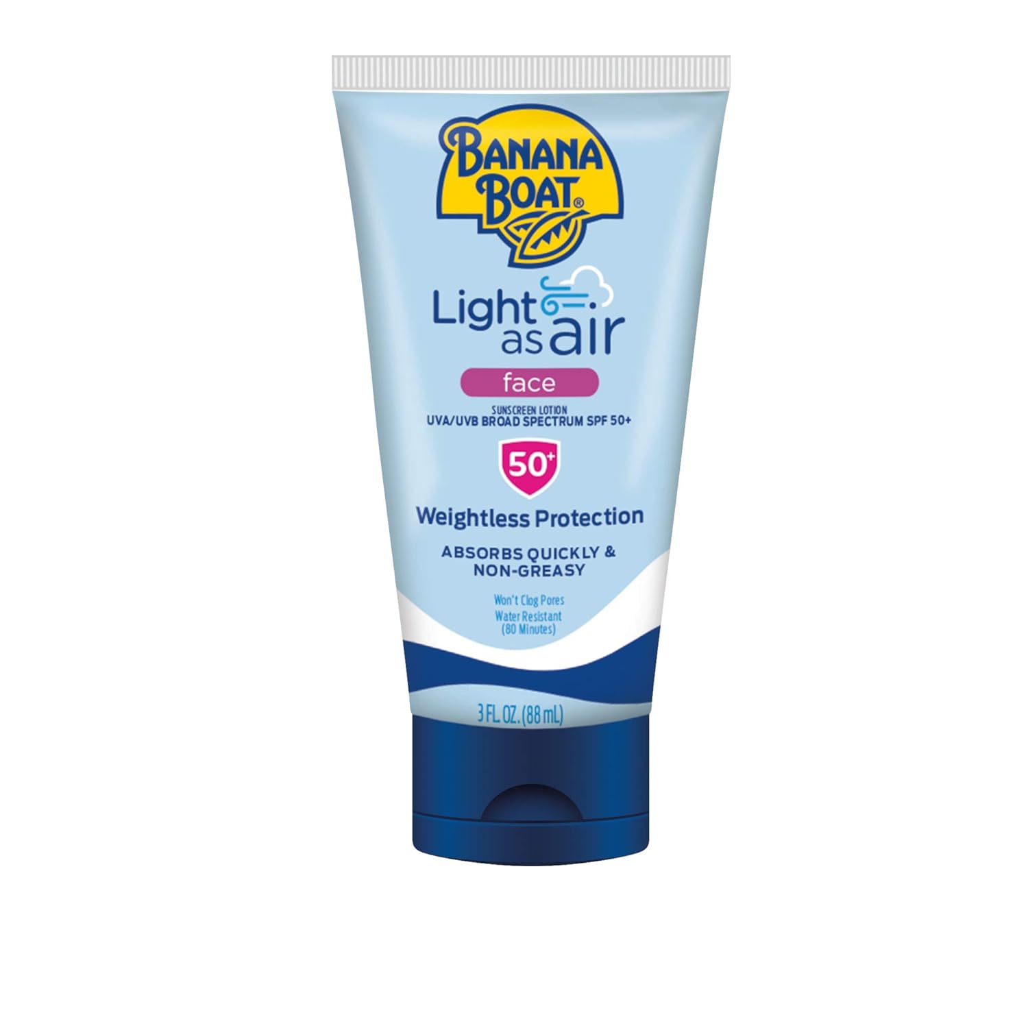 Banana Boat Light As Air Face Sunscreen Lotion SPF 50, 3oz | Travel Size Sunscreen, Lightweight Sunscreen, Banana Boat Sunscreen Lotion for Face SPF 50, Oxybenzone Free Sunscreen SPF Face Lotion, 3oz Banana Boat Light As Air Face Sunscreen Lotion SPF 50, 3oz | Travel Size Sunscreen, Lightweight Sunscreen, Banana Boat Sunscreen Lotion for Face SPF 50, Oxybenzone Free Sunscreen SPF Face Lotion, 3oz