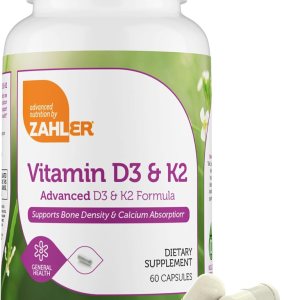 Zahler Vitamin D3 5000 IU K2 – Advanced Vitamin D3 K2 Formula – Bone Density & Calcium Absorption – Kosher Vegetarian MK7 Vitamin K2 D3 Vitamin Supplement – Vit D3 K2, Vitamin D K2 (60 Capsules)