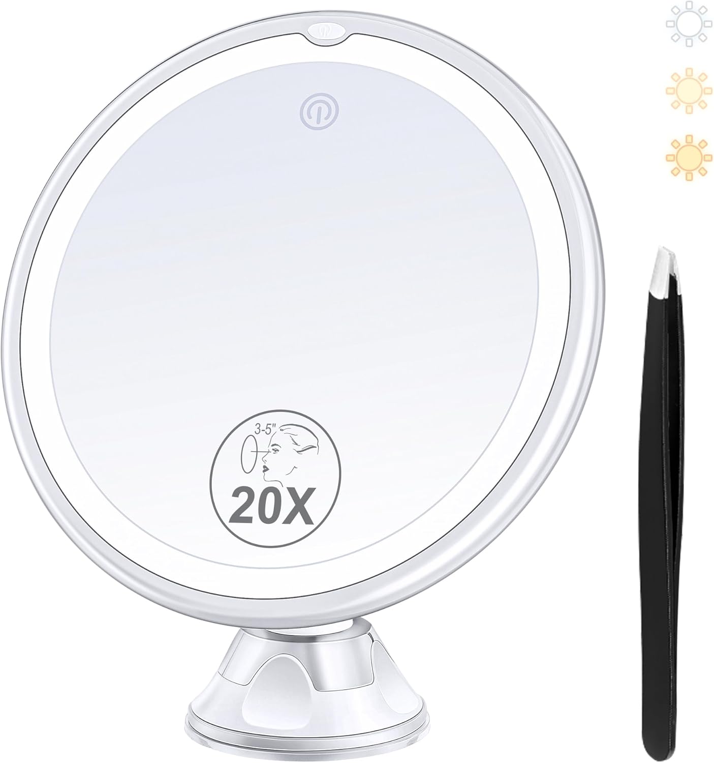 B Beauty Planet 2024 Upgraded Magnifying Mirror with Light, 20X Lighted Magnifying Mirror with Suction Cup and Tweezers, 3 Colors Vanity Mirror, 360 Rotation, Makeup Mirror with Lights 8 Inches B Beauty Planet 2024 Upgraded Magnifying Mirror with Light, 20X Lighted Magnifying Mirror with Suction Cup and Tweezers, 3 Colors Vanity Mirror, 360 Rotation, Makeup Mirror with Lights 8 Inches