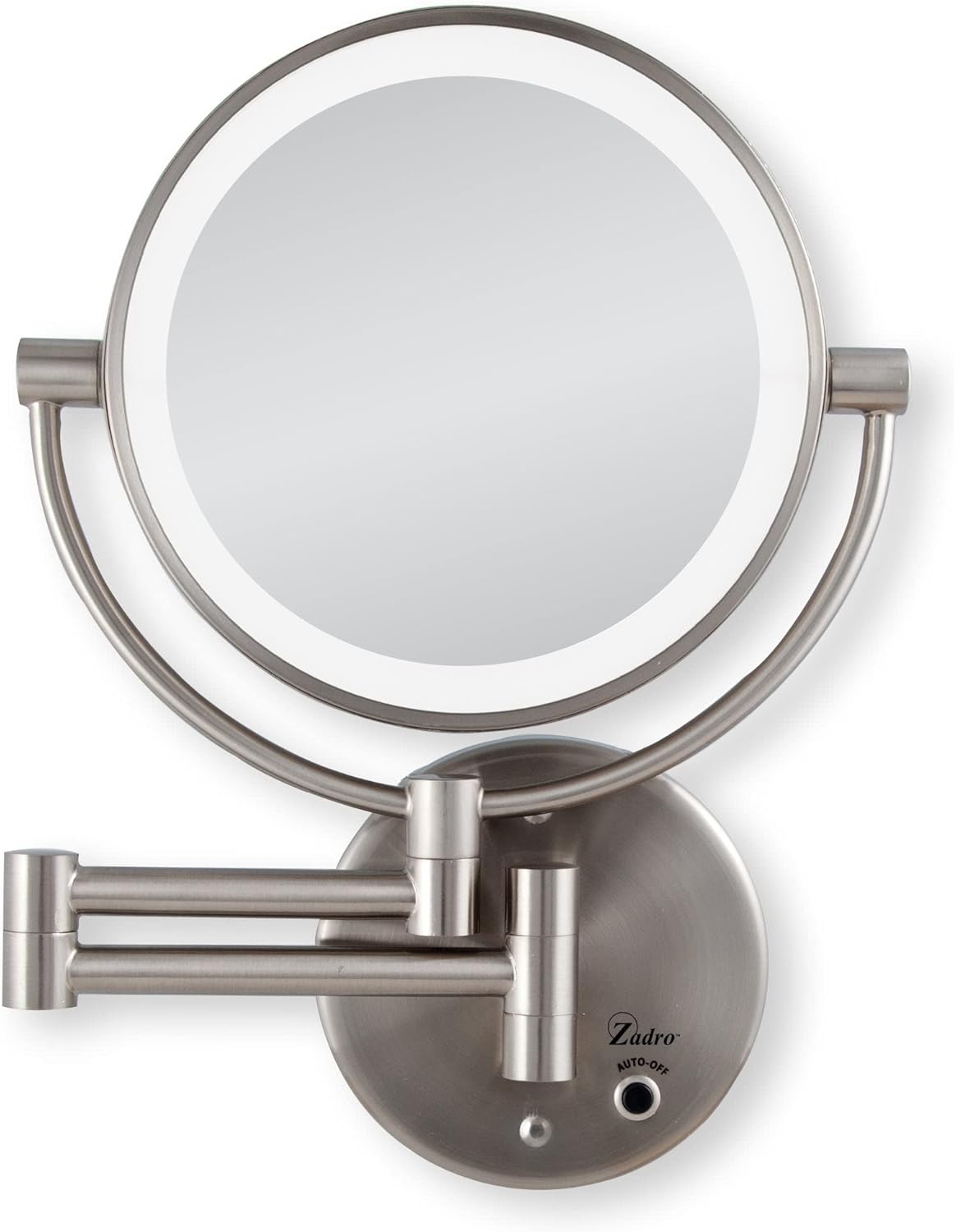 Zadro LED Lighted Dual-Sided 5X/1X Magnification Wall Mount Bathroom Beauty Makeup Mirror, Satin Nickel Zadro LED Lighted Dual-Sided 5X/1X Magnification Wall Mount Bathroom Beauty Makeup Mirror, Satin Nickel