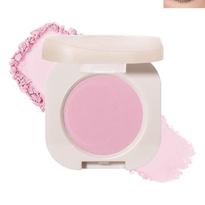 Single Matte Eyeshadow, Lavender Pink Eye Shadow & Blush Palette, Ultra-fine Velvet Eyeshadow Compact Powder, High Pigment, Long Lasting, Multiuse Blendable Korean Eye & Face Makeup, Half Pink