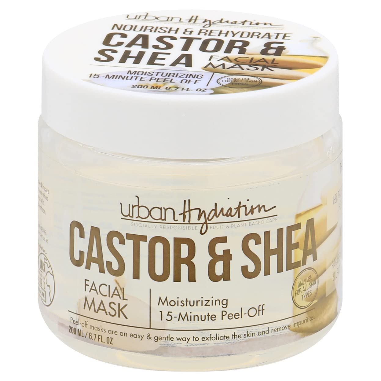 Urban Hydration Skincare Nourish & Rehydrate Castor & Shea Facial Peel-off Mask, 6.7 Ounce Urban Hydration Skincare Nourish & Rehydrate Castor & Shea Facial Peel-off Mask, 6.7 Ounce