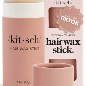 Kitsch Hair Wax Stick for Women & Men – Hair Slick Back Stick, Anti-Frizz and Fly Away Hair Tamer, No Residue Hair Finishing Stick for Flyaways, All Day Hold Styling Product for Smoothing Hair Strands