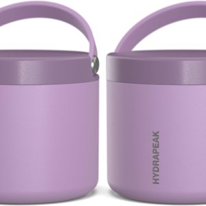 Hydrapeak 18oz Food Thermos 2 Pack – Insulated Soup Thermos Keeps Hot for 10 Hours, Cold for 16 Hours, Leak-Proof Thermos Food Containers for Hot Food – Perfect for Everyone, (Lavender)