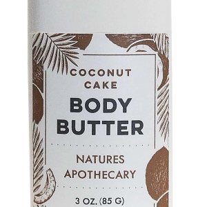 NATURE’S APOTHECARY Coconut Cake Organic Body Butter – 24 Hour Hydration to Nourish and Restore Skin, Hypoallergenic, All-Natural, Plant-Derived, Made in USA by DAYSPA Body Basics