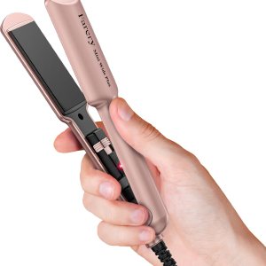 Ceramic Mini Hair Straightener, 1.5 Inch Wide Mini Flat Iron for Fast Straightening, Small Flat Iron Hair Straightener for Traveling, Portable Hair Iron with Dual Voltage and Storage Bag