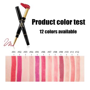 Retrospecti 2-In-1 Waterproof Lipstick Lip Liner, Mashpptuli Lipstick, 12 Colors Lip Liner And Lipstick, Double Head Matte Lipstick Set, Long Lasting Waterproof Moisturizing Lipstick (#3)