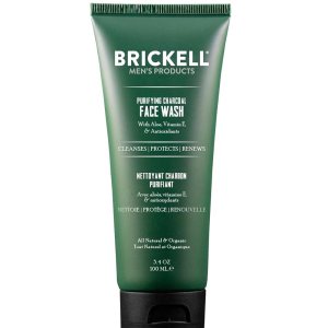 Brickell Men’s Purifying Charcoal Face Wash for Men, Natural and Organic Daily Facial Cleanser, 3.4 Ounce, Scented Men’s Face Cleanser