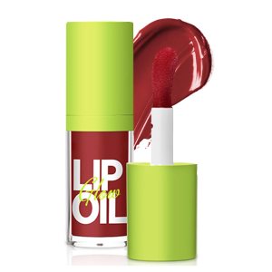 Fat Oil Lip Gloss, Plumping Lip Gloss with Moisturizing Weightless, Non Sticky Hydrating Lip Glow Oil with Hyaluronic Acid, Big Brush Long Lasting Lip Stain for Women Use(105 PASSION)