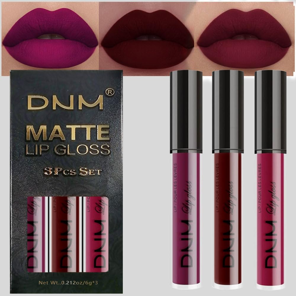 evpct DNM 3Pcs Dark Red Purple Plum Matte Liquid Lipstick Lip Stain Sets for Women Matte+Lipstick Dark Maroon Long Lasting Permanent Lipstick 24 hr Hours Magic Lipstick 24 Hours original Waterproof evpct DNM 3Pcs Dark Red Purple Plum Matte Liquid Lipstick Lip Stain Sets for Women Matte+Lipstick Dark Maroon Long Lasting Permanent Lipstick 24 hr Hours Magic Lipstick 24 Hours original Waterproof