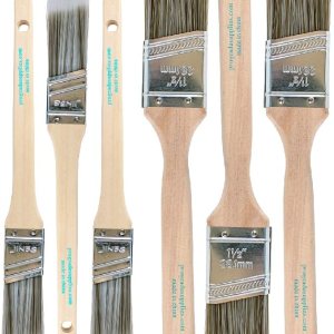 Vermeer Paint Brushes 6-Pack Angle Brushes in Assorted Sizes for All Latex and Oil Paints & Stains – Home Improvement – Interior & Exterior Use
