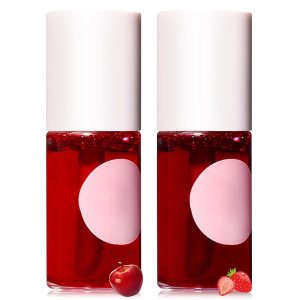 2 Colors Lip Tint Stain Set,Moisturizing Velvet Lip Tint,Watery Lightweight Lip Stain Tint for Lip & Cheek,Non-sticky,Long Lasting Plumping Lip Gloss Waterproof Mini Liquid Lipstick Makeup