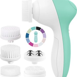 Facial Cleansing Brush | Face Scrubber Exfoliator Skin Care Beauty Products Powered Electric Wash Exfoliating Skincare Women Spin Cleanser Tools Cleaning Scrub Washer Self Care (Opal)