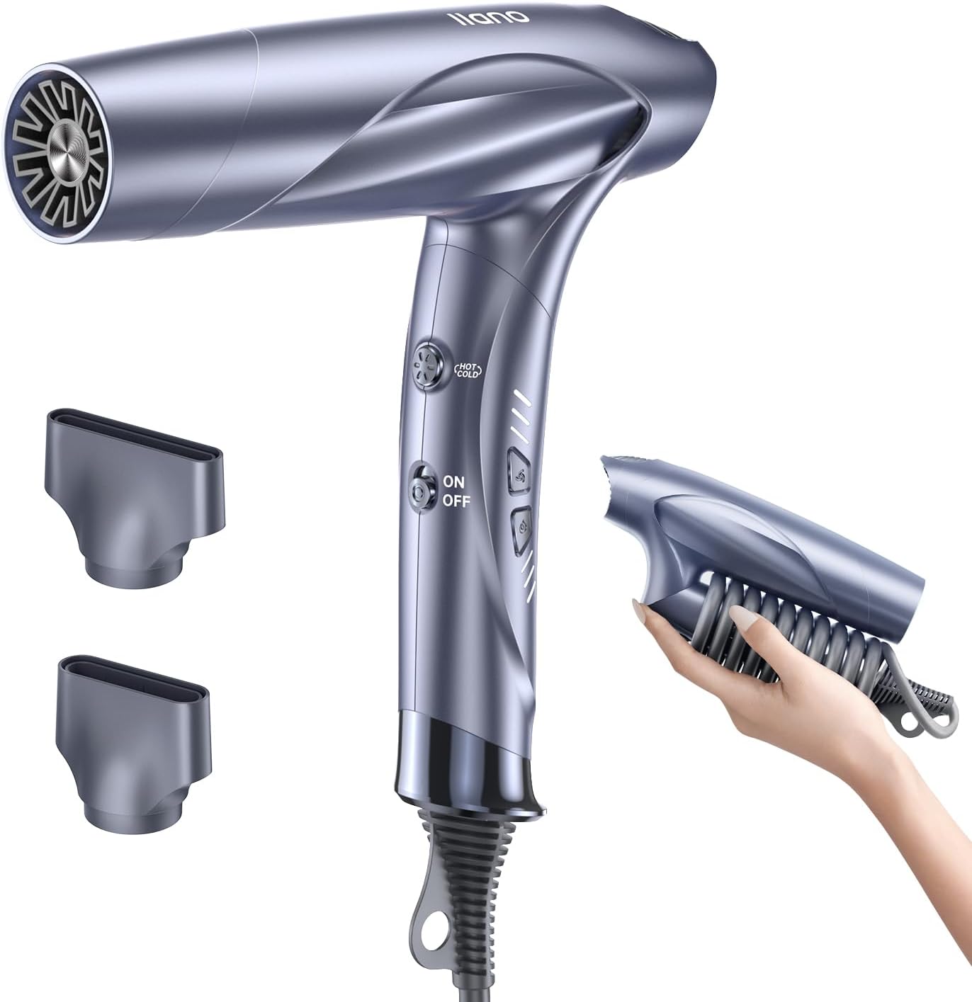 Brushless Motor Ionic Hair Dryer, Light-weight Travel Folding Blow Dryer, Llano Professional Salon Fast Drying Hairdryer with Hair Care Ions, 100time/S Heat Sensor Hair Anti-scald, Hot&Cold Cycles Brushless Motor Ionic Hair Dryer, Light-weight Travel Folding Blow Dryer, Llano Professional Salon Fast Drying Hairdryer with Hair Care Ions, 100time/S Heat Sensor Hair Anti-scald, Hot&Cold Cycles