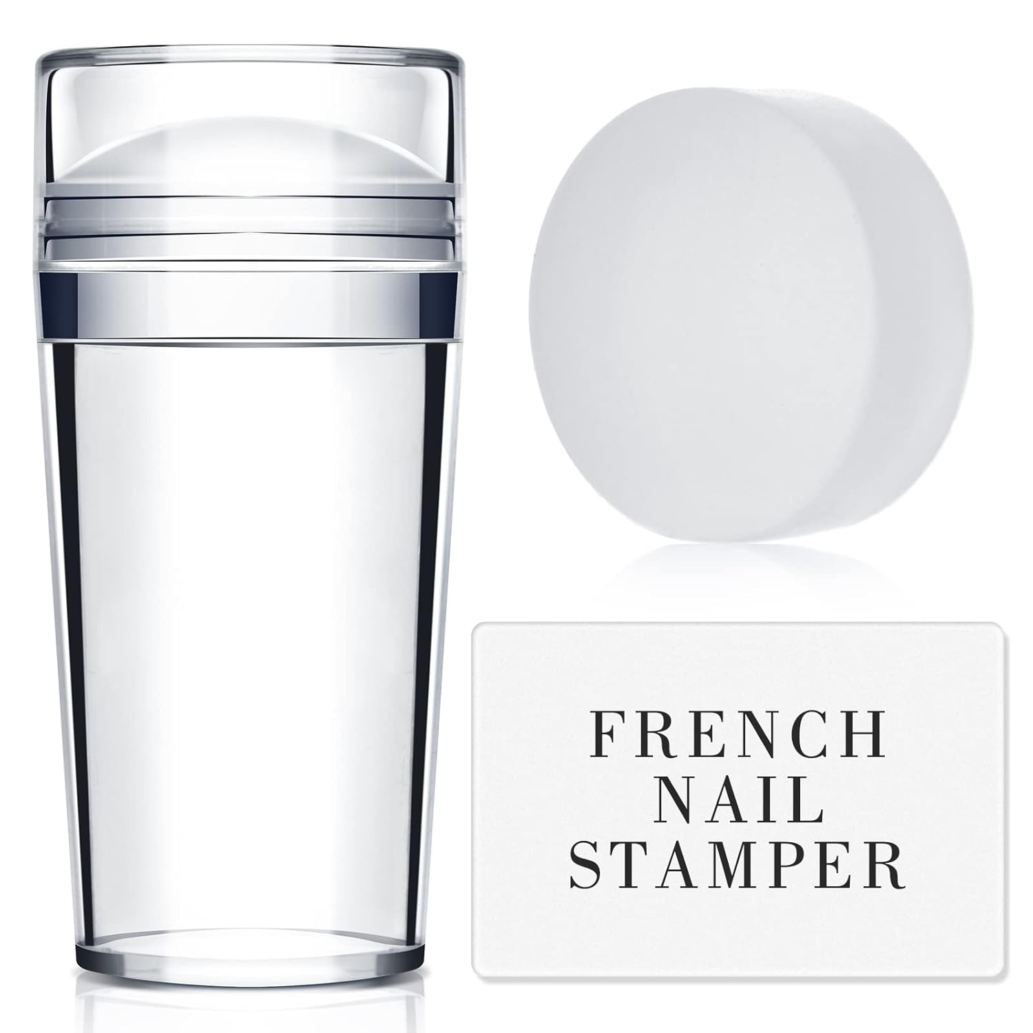 French Nail Stamper – BTArtbox French Tip Nail Tools with Nail Scraper and Replaceable Stamper Head, 100-Time Using Silicone Nail Stamper Kit for Gel Nail Polish DIY Nail Art Tools for Christmas French Nail Stamper – BTArtbox French Tip Nail Tools with Nail Scraper and Replaceable Stamper Head, 100-Time Using Silicone Nail Stamper Kit for Gel Nail Polish DIY Nail Art Tools for Christmas