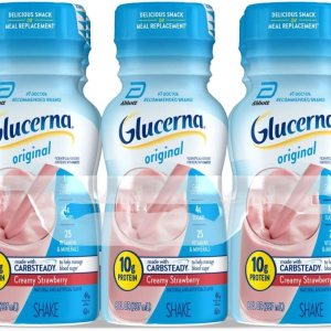 Glucerna Nutritional Shake, Diabetic Drink to Support Blood Sugar Management, 10g Protein, 180 Calories, Creamy Strawberry, 8-fl-oz Bottle, 6 Count