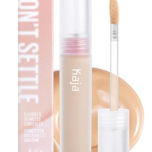 Kaja Liquid Concealer – Don’t Settle | with Aqua Ceramide, Hydrating, Buildable, Lightweight, Seamless Coverage, 04 Waffles, 0.21 Oz