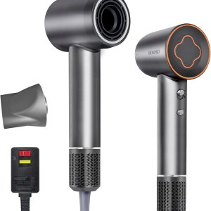 Hair Dryer, 1500W IMMOSO 110,000 RPM Brushless Motor Negative Ionic High Speed Blow Dryer, Low Noise, 200 Million Negative-Ion, Fast-Drying Portable Dryer for Travel/Home/Gift,Grey