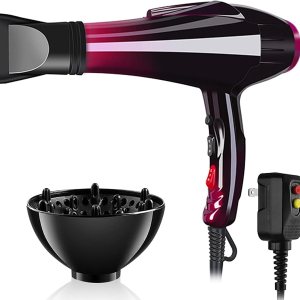 Hair Dryer Professional Blow Dryer Negative Ions 3500W Powerful Fast Drying Low Noise Long Cord Quick Dryer with Nozzle and Diffuser Hair Blow Dryer with 2 Speed and 3 Heat Settings